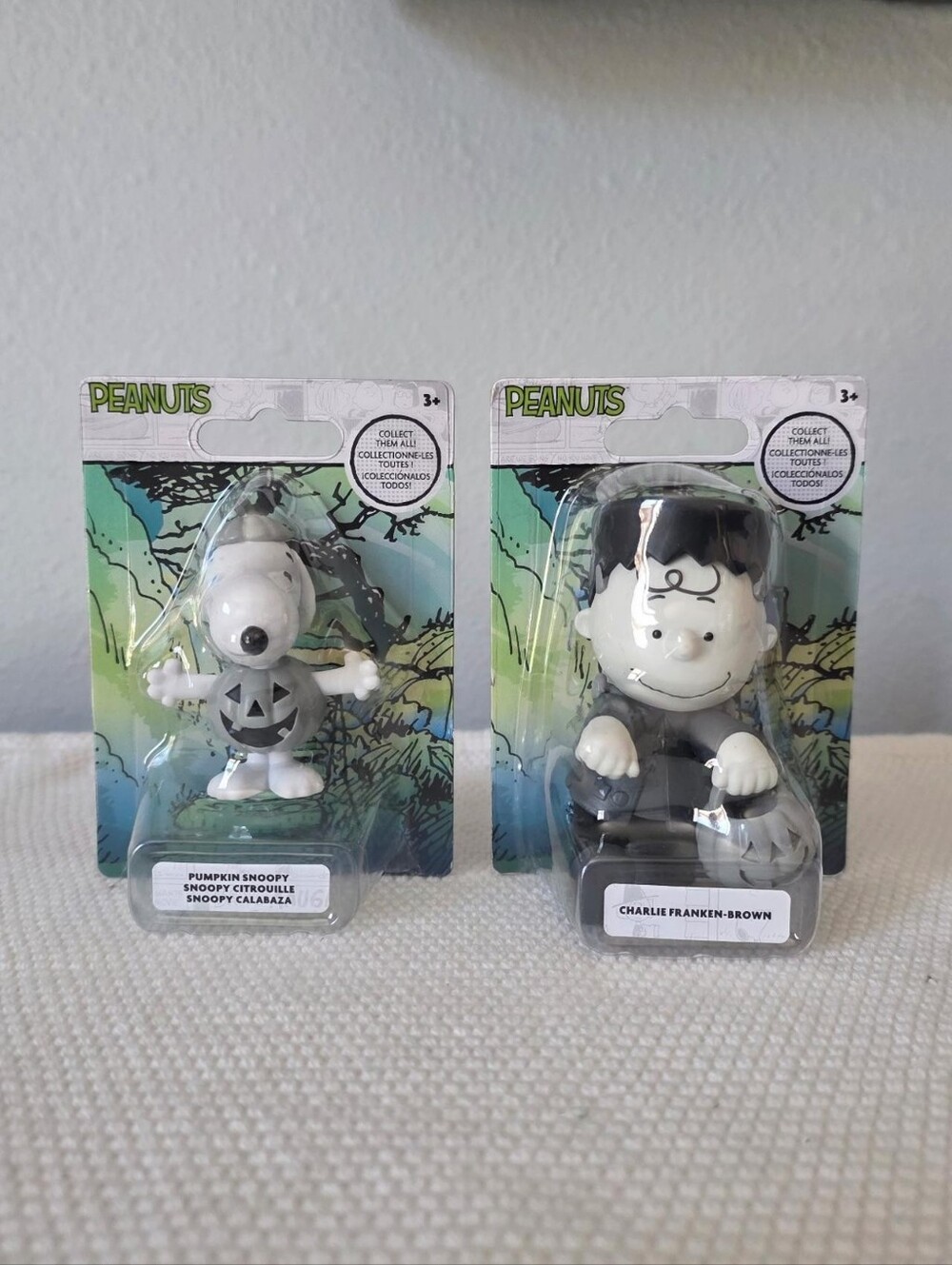 Peanuts Halloween Figurines - Pumpkin Snoopy & Charlie Franken-Brown